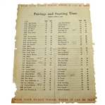 1949 Masters Friday Pairing Sheet - Sam Snead Winner