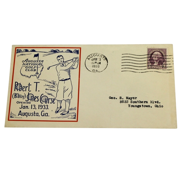 1933 Augusta National Golf Club Bobby Jones Course Opening FDC - Red