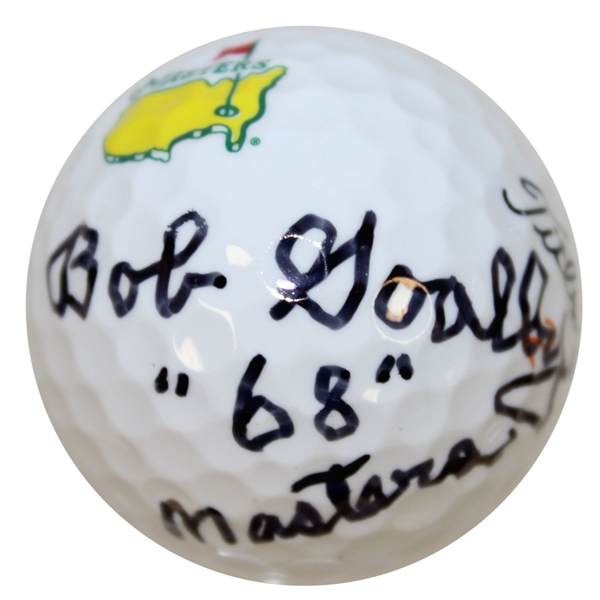 Bob Goalby Signed Masters Logo Golf Ball with 68 Notation JSA ALOA