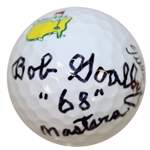 Bob Goalby Signed Masters Logo Golf Ball with 68 Notation JSA ALOA