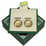 Masters Undated Yellow Silk Cuff Links in Original Box