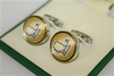 Masters Undated Yellow Silk Cuff Links in Original Box
