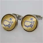 Masters Undated Yellow Silk Cuff Links in Original Box