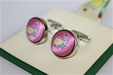 Masters Undated Pink Tie Silk Cuff Links in Original Box