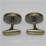 Masters Undated Antique Brass Circles Cuff Links in Original Leather Box