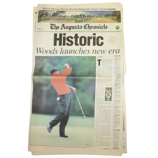 April 14, 1997 Augusta Chronicle Full Newspaper - "Woods launches new era"