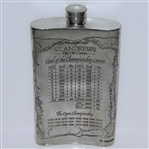 St. Andrews 'The Old Course' Pewter Flask with Course Layout - Great Condition