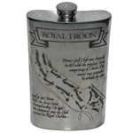 Royal Troon Pewter Flask with Course Layout & Scorecard Engraved - Great Condition