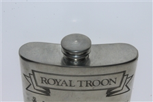 Royal Troon Pewter Flask with Course Layout & Scorecard Engraved - Great Condition