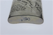 Royal Troon Pewter Flask with Course Layout & Scorecard Engraved - Great Condition
