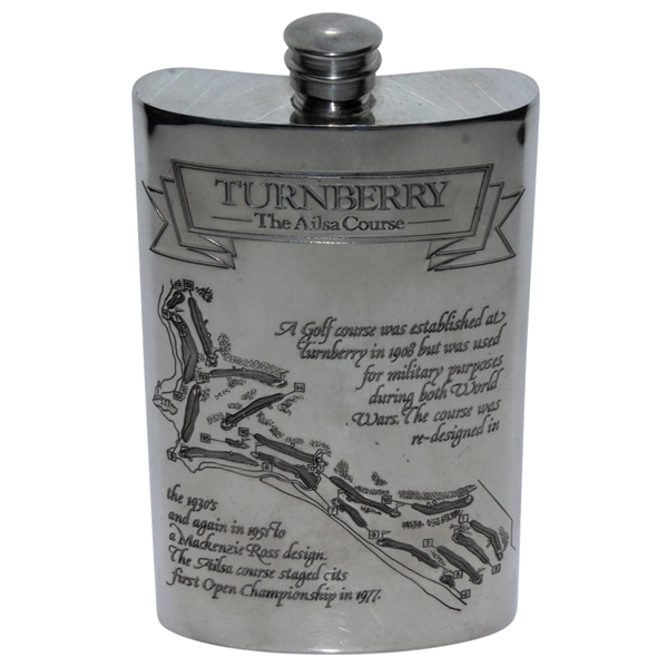 Turnberry The Ailsa Course Pewter Golf Flask - Excellent Condition