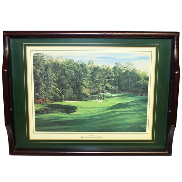 Augusta National Golf Club Wood Serving Tray - Linda Hartough 11th Hole Depicted