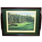 Augusta National Golf Club Wood Serving Tray - Linda Hartough 11th Hole Depicted