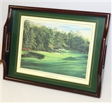 Augusta National Golf Club Wood Serving Tray - Linda Hartough 11th Hole Depicted