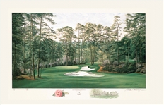 1994 Ltd Ed Augusta National 10th Hole Camellia Lithograph by Linda Hartough - 607/950