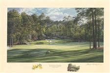 2002 Ltd Ed Augusta National 12th Hole Golden Bell Lithograph by Linda Hartough - 12/950