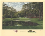1988 Ltd Ed Augusta National 16th Hole Redbud Lithograph by Linda Hartough - 54/950