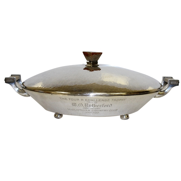 1916 Midlothian C.C. Four R Challenge Hand Hammered  Trophy Won by M.D. Rutherford