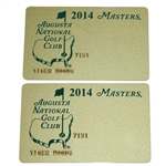 Tiger Woods' Augusta National Issued 2014 Masters Credit Cards with Letter & Envelope