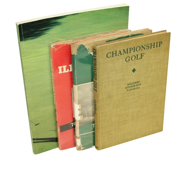 Four Womens Golf Books with Patty Berg Signed Cut JSA ALOA