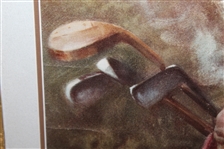 Vintage Caddy with Clubs Lighting a Cigarette - Framed