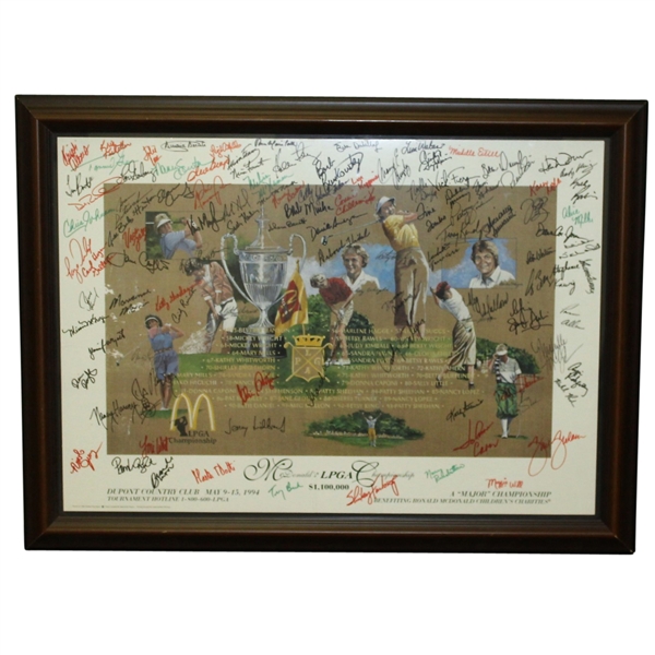 1994 McDonalds LPGA Championship Poster Signed by Field - Framed JSA ALOA