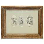 Three 1897 Original Illustrations by A.B. Frost - Framed