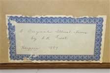 Three 1897 Original Illustrations by A.B. Frost - Framed