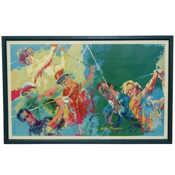 LeRoy Neiman Golf Champions Hogan, Snead, Nicklaus, Palmer, Player, & Trevino Print - Framed