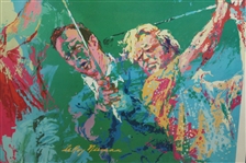LeRoy Neiman 'Golf Champions' Hogan, Snead, Nicklaus, Palmer, Player, & Trevino Print - Framed