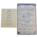Ben Hogans Death Certificate & a Celebration of Life Service Program