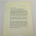 President Eisenhower Signed Letter to Ben Hogan after 1955 US Open Loss, Retirement, Gambling, etc Content JSA ALOA
