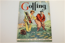 1935 May & June Golfing Magazines - Woman Smoking Cover & Salesman on the Course Cover