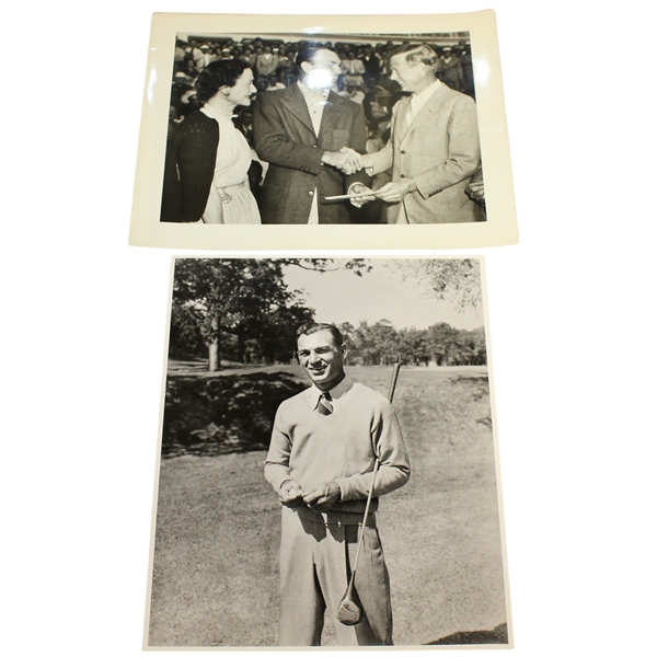 Ben Hogans Personal Photos - Shaking Hands & Holding Club Under Arm