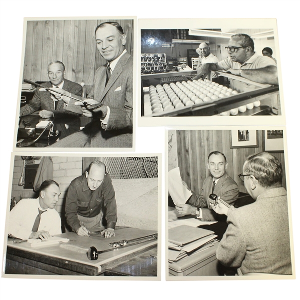 Ben Hogans Personal Photos - Hogan Company Shots with Putter, Golf Balls, Drawing Board