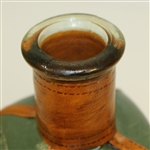 Vintage Fausto Conturi Italian Leather Wrapped Golf Themed Square Decanter
