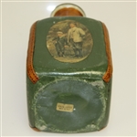 Vintage Fausto Conturi Italian Leather Wrapped Golf Themed Square Decanter