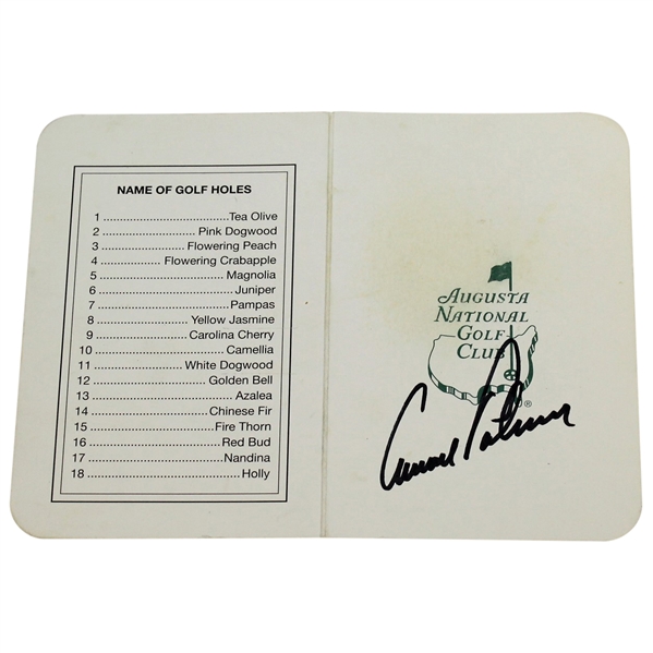 Arnold Palmer Signed Augusta National Golf Club Scorecard JSA #A32230
