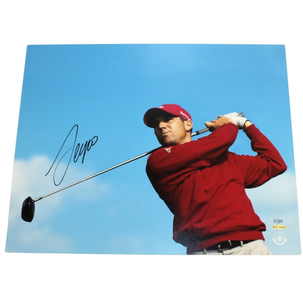 Sergio Garcia Signed Red Shirt - Post Swing 16x20 Photo #BAJ13639