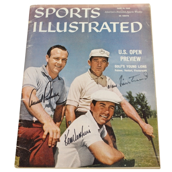 Arnold Palmer, Ken Venturi, & Dow Finsterwald Signed 6/13/1960 Sports Illustrated JSA ALOA