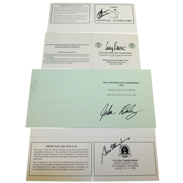 1995 Major Champs Signed Official Scorecards - Crenshaw, Pavin, Daly, & Elkington JSA ALOA