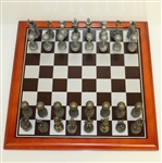 Golf Themed Chess Set - Golfers, Flags, Bags, Trophy Pieces with Wooden Chess Board