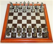 Golf Themed Chess Set - Golfers, Flags, Bags, Trophy Pieces with Wooden Chess Board