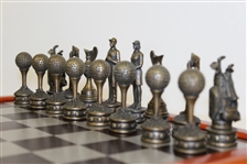 Golf Themed Chess Set - Golfers, Flags, Bags, Trophy Pieces with Wooden Chess Board