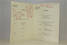 Multi-Signed 1973 Ryder Cup at The Marine Hotel North Berwick Dinner Menu JSA ALOA