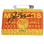 Jack Nicklaus Signed 1975 Masters Badge #6994 JSA ALOA