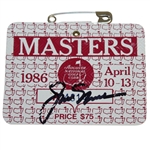 Jack Nicklaus Signed 1986 Masters Badge #A4314 JSA ALOA