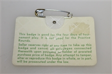 Gary Player Signed 1978 Masters Badge #24131 JSA ALOA