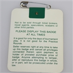 Nick Faldo Signed 1990 Masters Badge #A06060 JSA ALOA