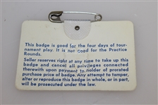 Fuzzy Zoeller Signed 1979 Masters Badge #30696 JSA ALOA